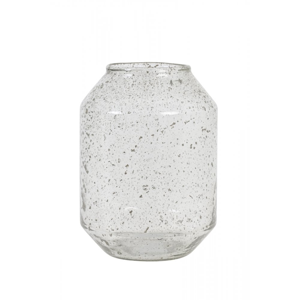 Vase 19x26cm Sogoda Glass Stone Finish Clear