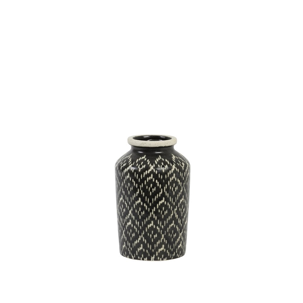 Vase Deco 12.5x20.5cm Elbas Ceramics Black and White