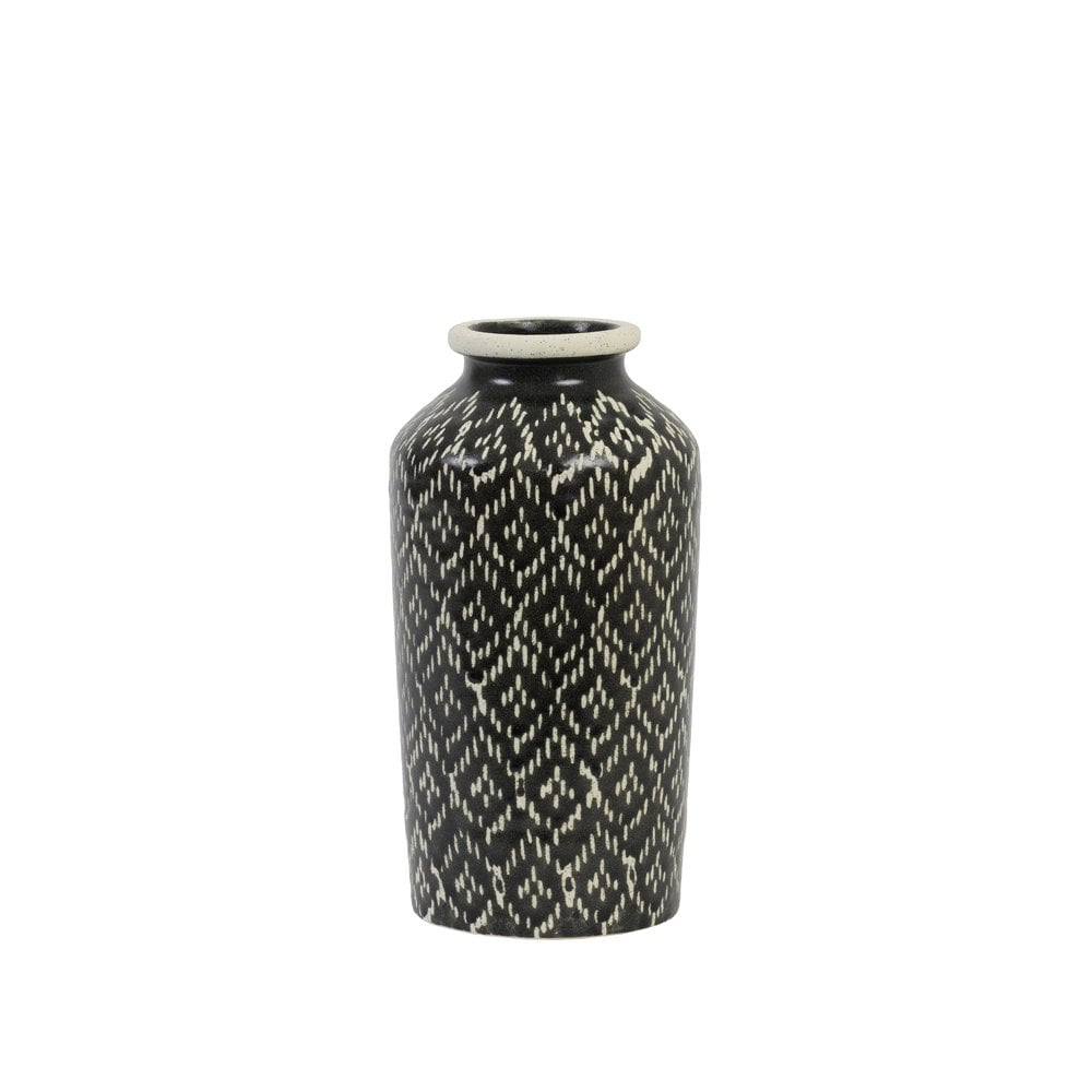 Vase Deco 14.5x28.5cm Elbas Ceramics Black and White