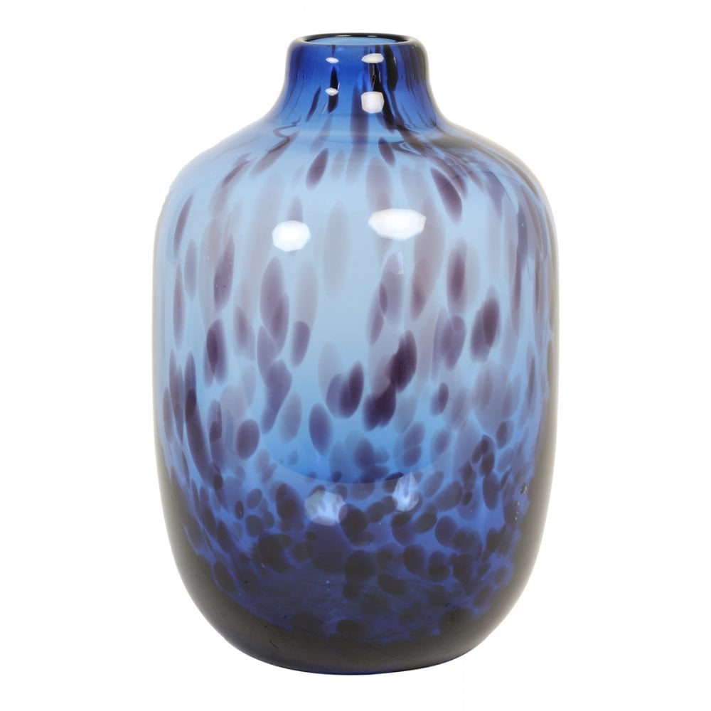 Vase 16x25cm Dakar Glass Dark BluexBlack