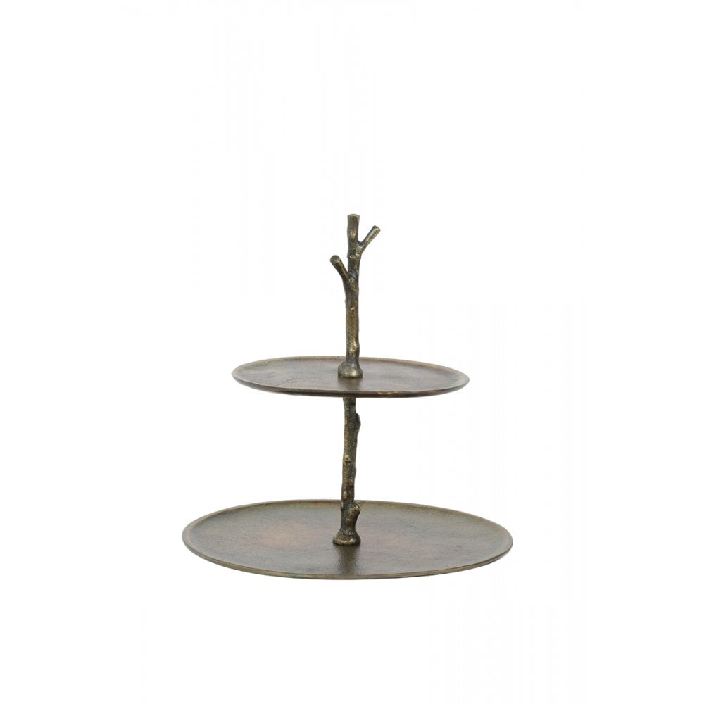 Etagere 2 Layer 30.5x27.5x31cm Tresa Antique Brass