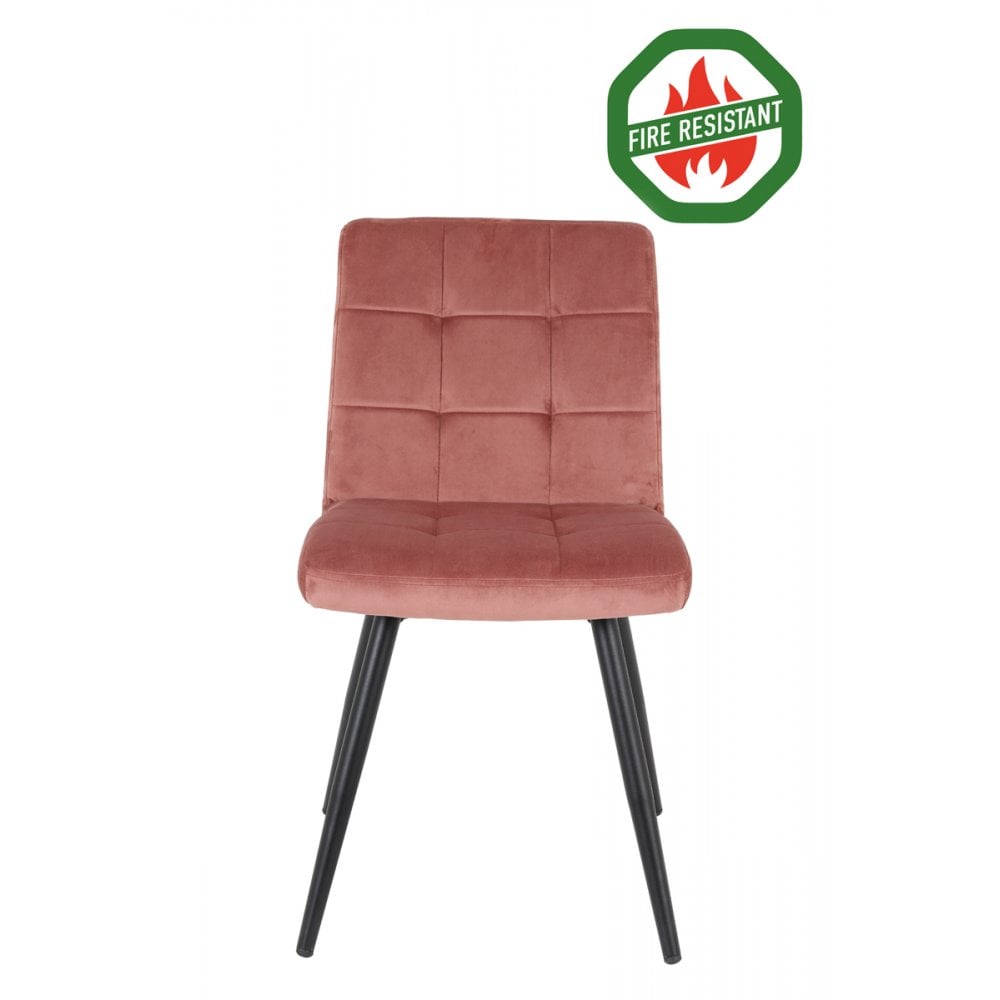 Dining Chair 57x49x84cm Olive Fr Velvet Old Pink