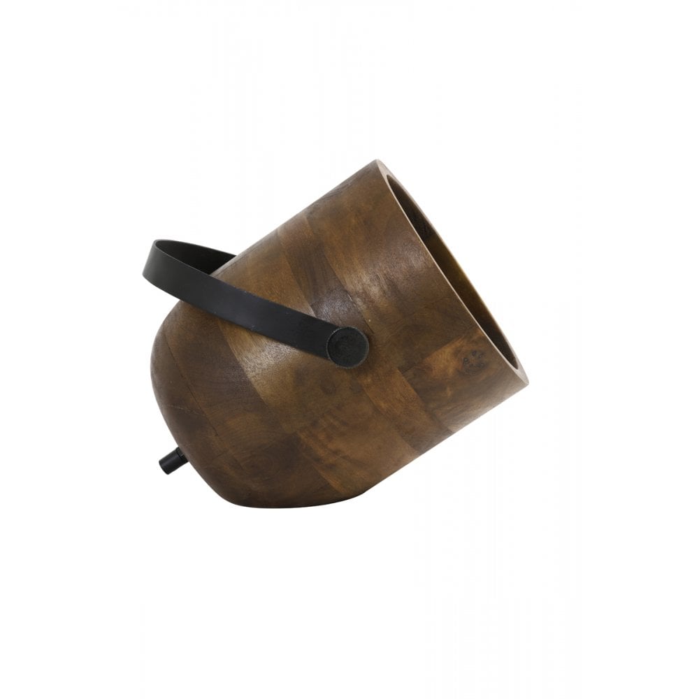 Table Lamp 24x20x23cm Rehan Wood Black