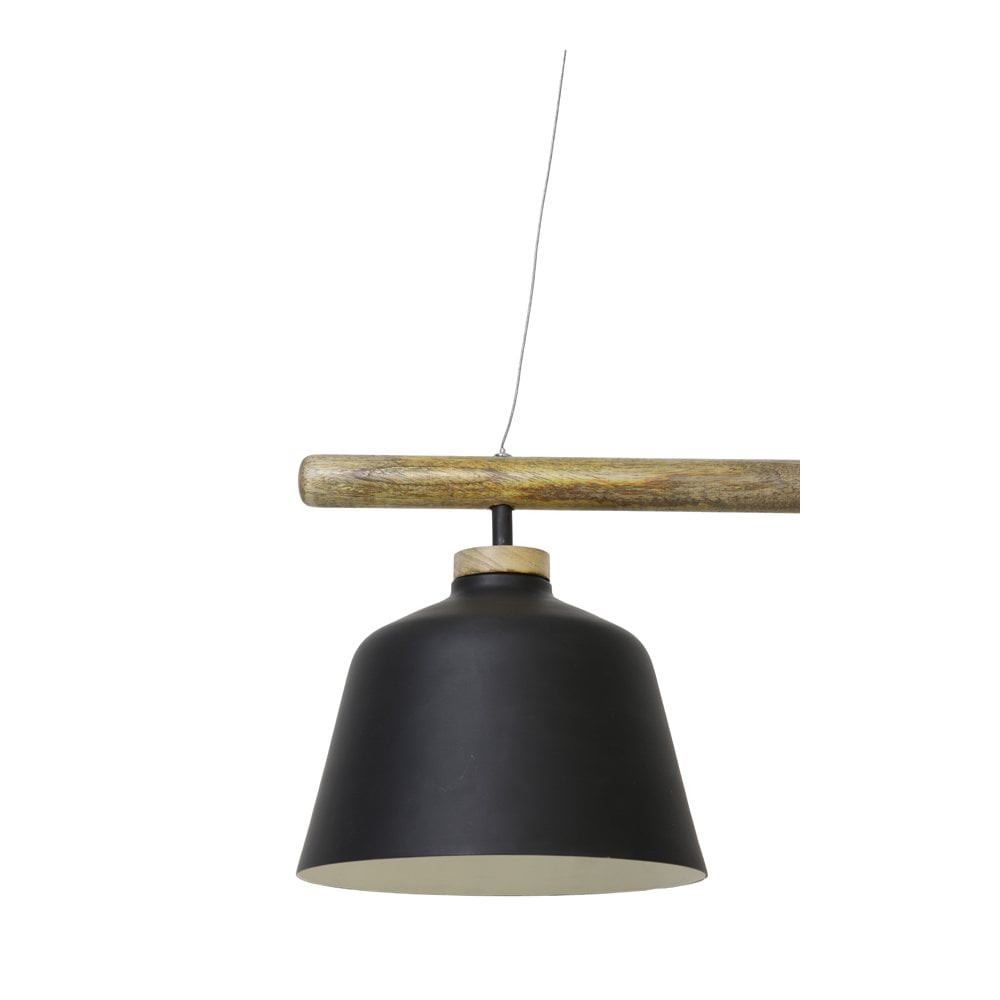 Hanging Lamp 4L 132x25x30cm Banu Wood Black