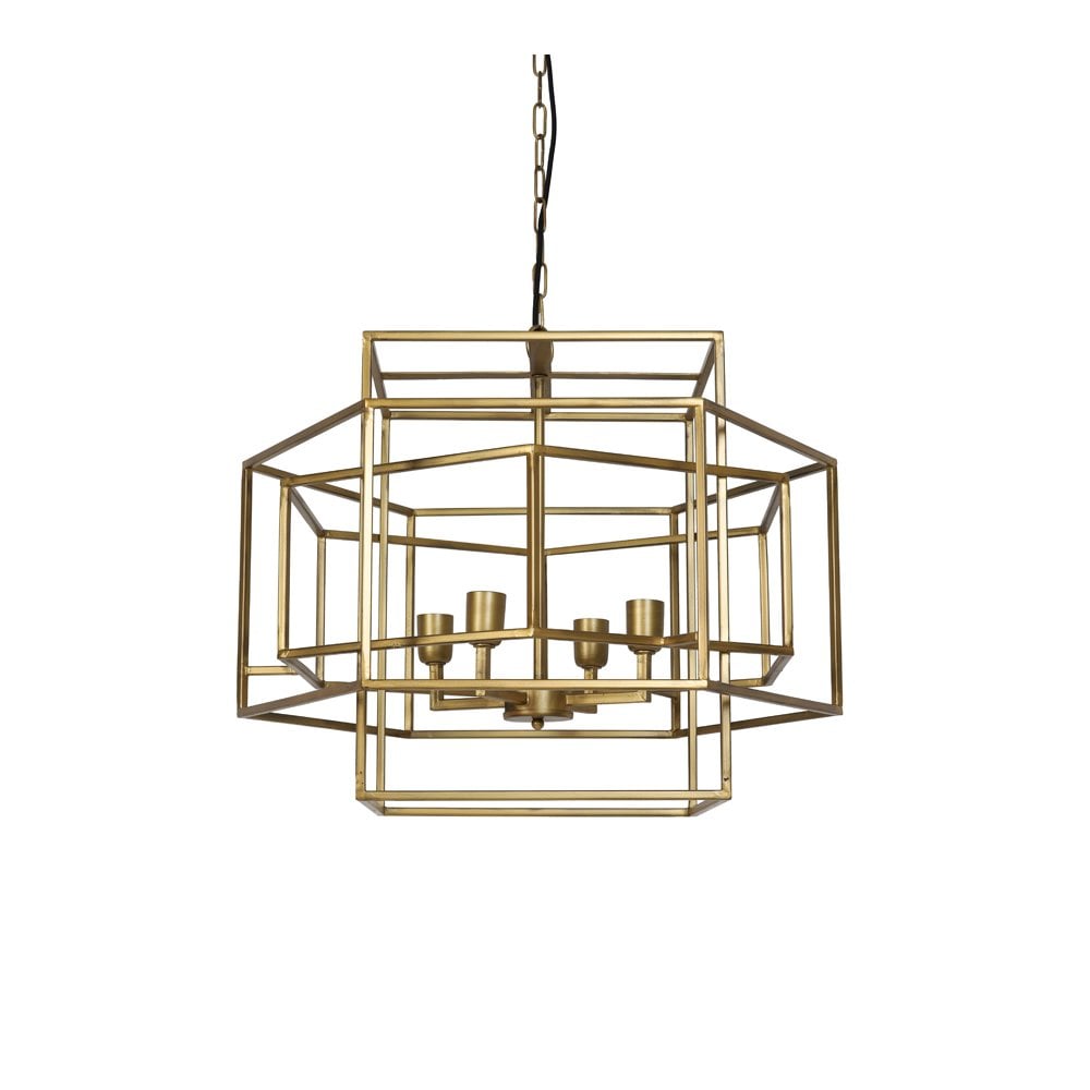 Hanging Lamp 4L 69x64x56cm Dalisia Antique Gold