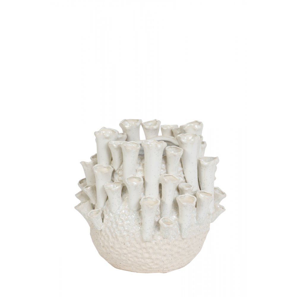 Vase Deco 29x33cm Kyral Ceramics Creme and White