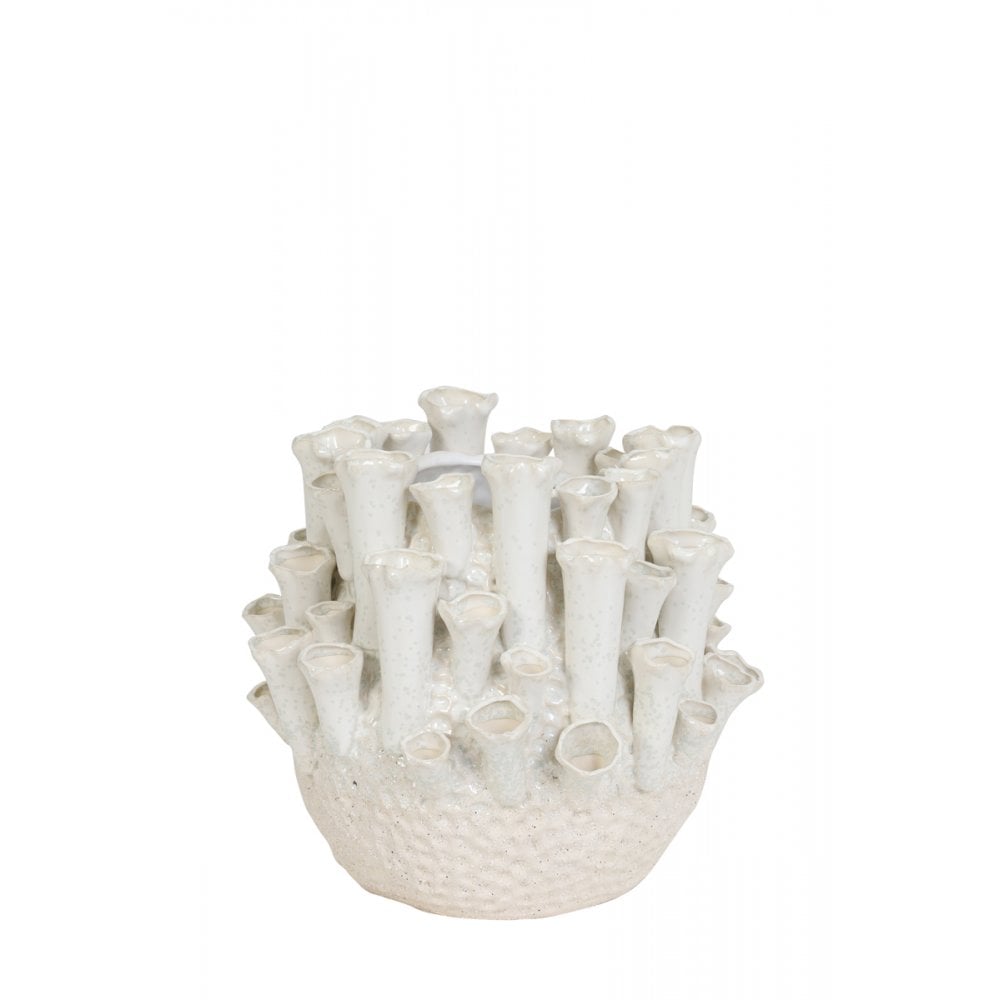 Vase Deco 29x33cm Kyral Ceramics Creme and White