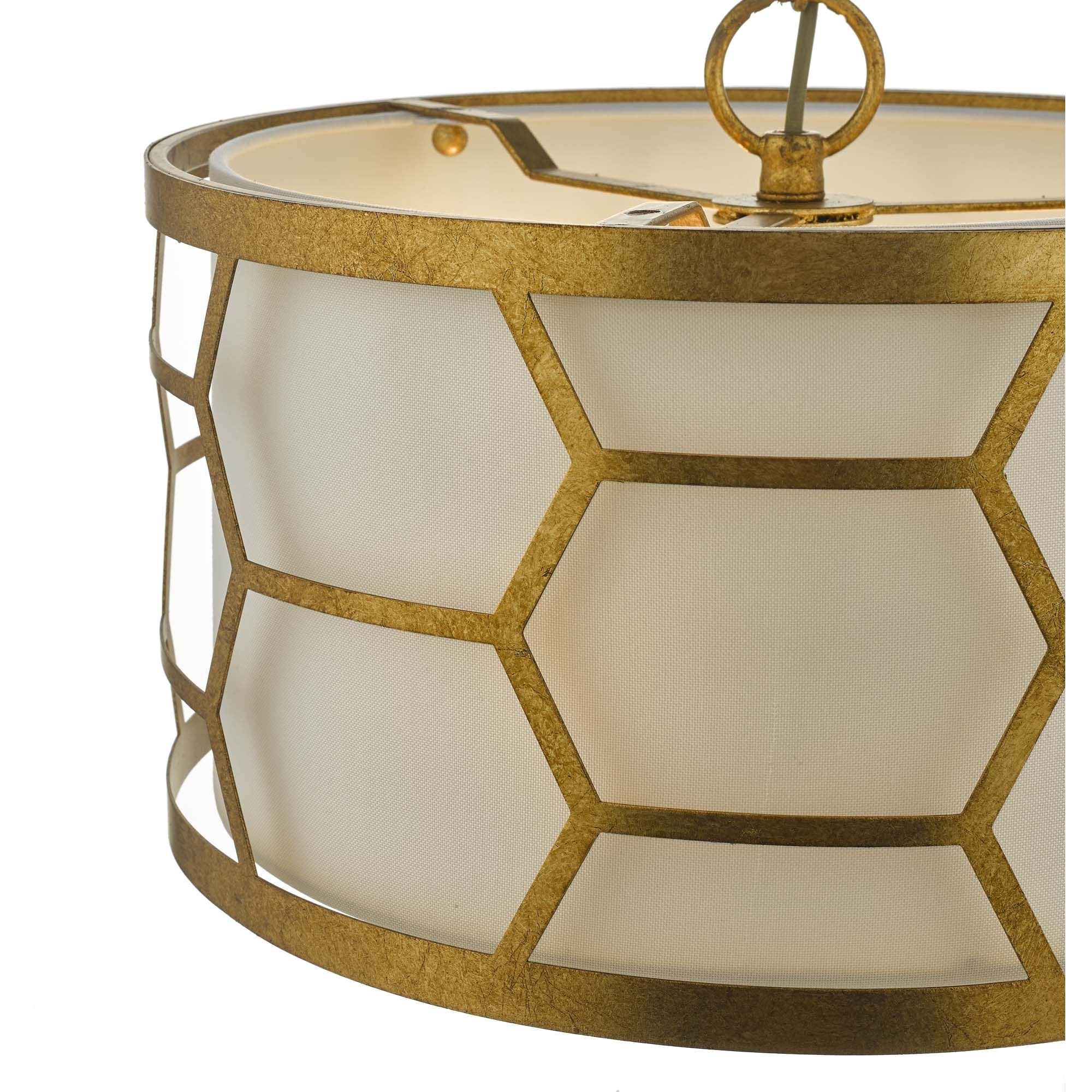 Epstein 3 Light Pendant Gold & Ivory