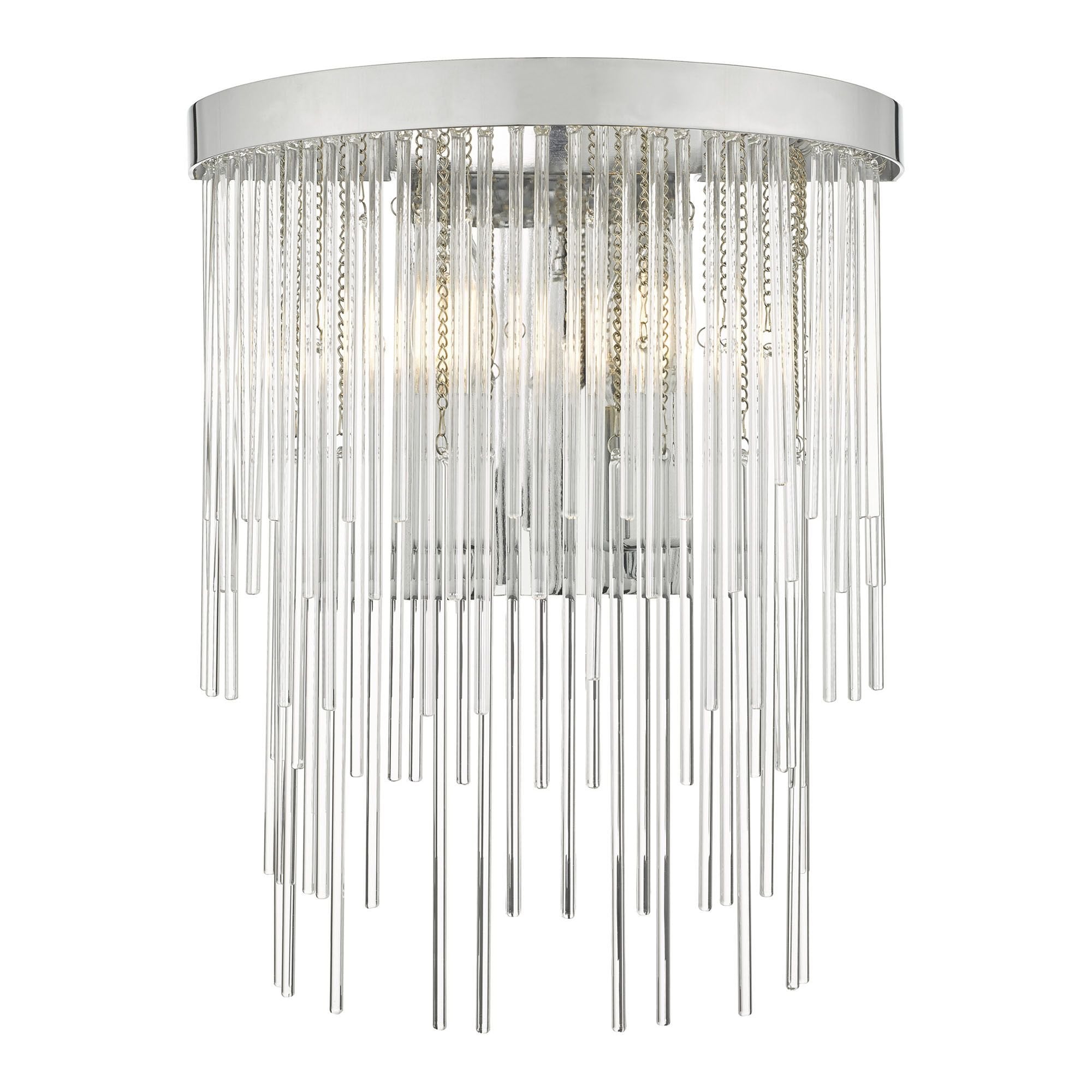 Isla 2 Light Wall Light Polished Chrome And Clear Glass