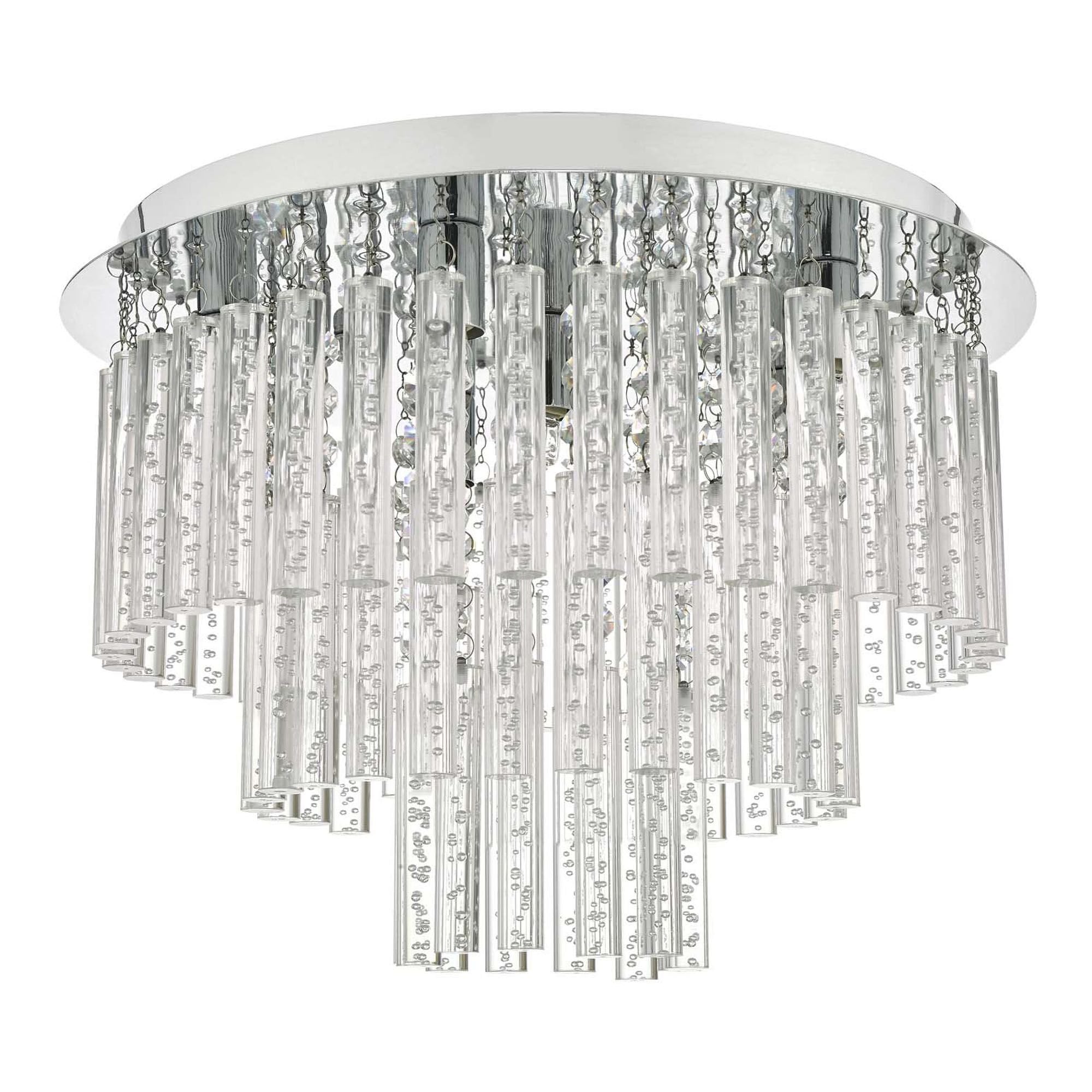 Paulita 5 Light Flush Polished Chrome And Clear Glass IP44