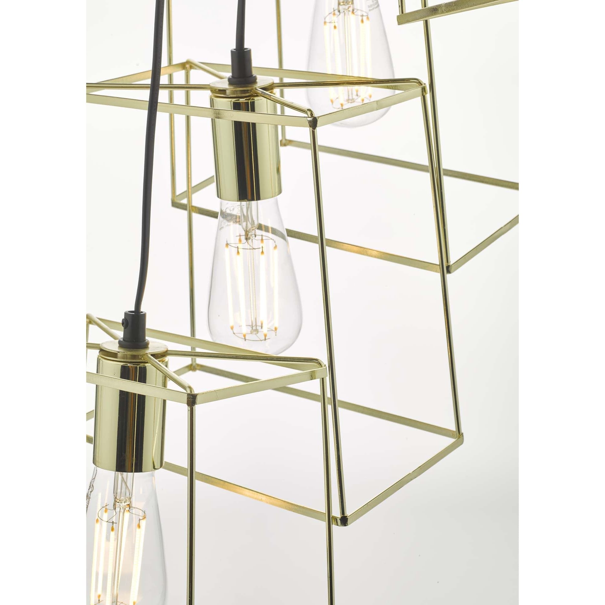 Tower 6 Light Cluster Pendant Gold