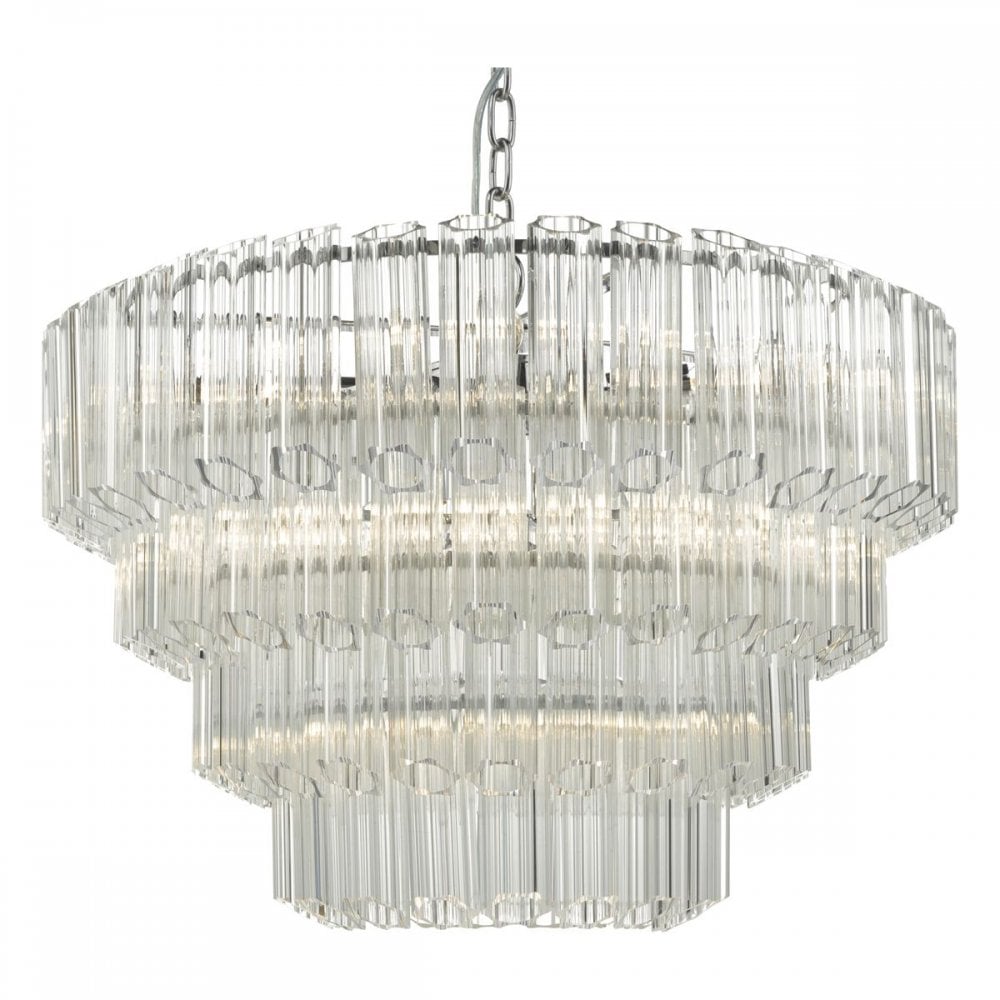 Tuvalu 9lt Pendant Glass & Polished Chrome