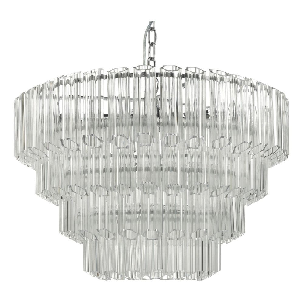 Tuvalu 9lt Pendant Glass & Polished Chrome