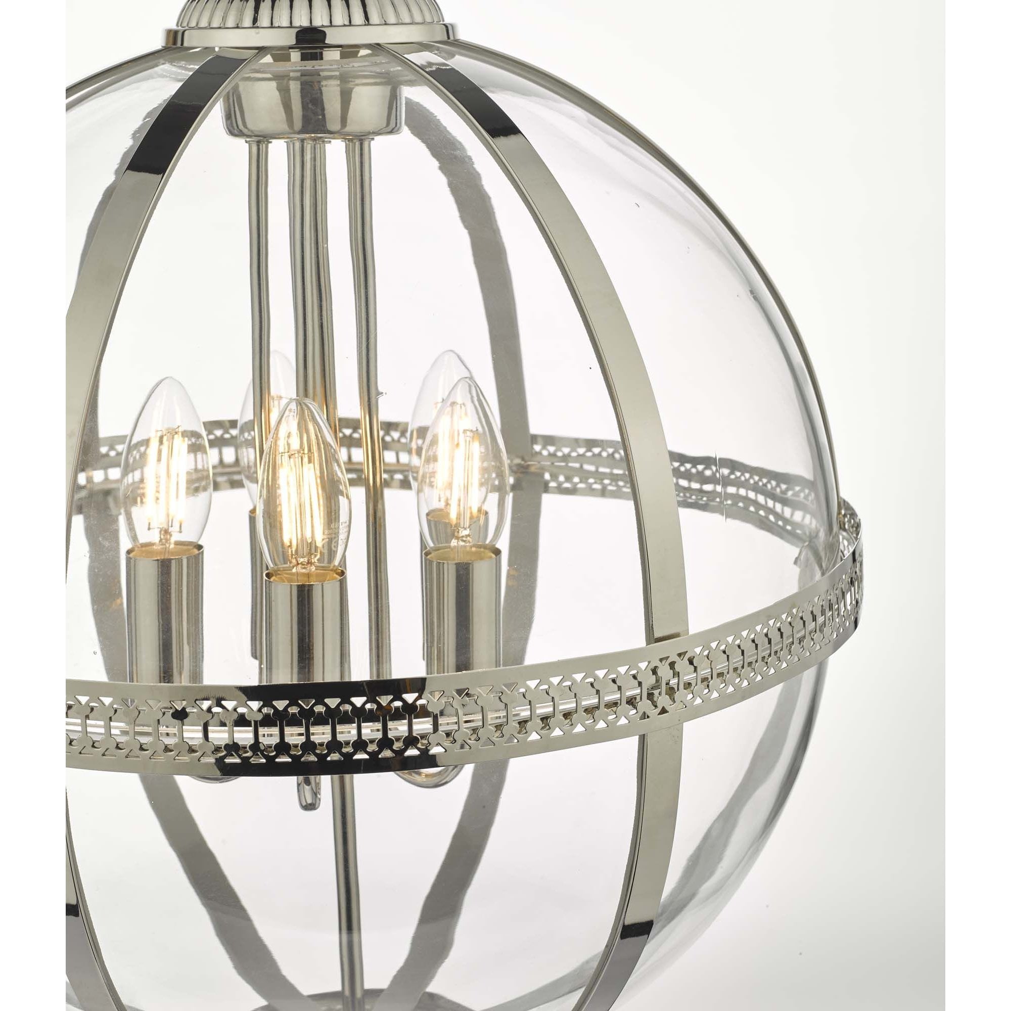 Vanessa 5 Light Pendant Polished Nickel And Clear