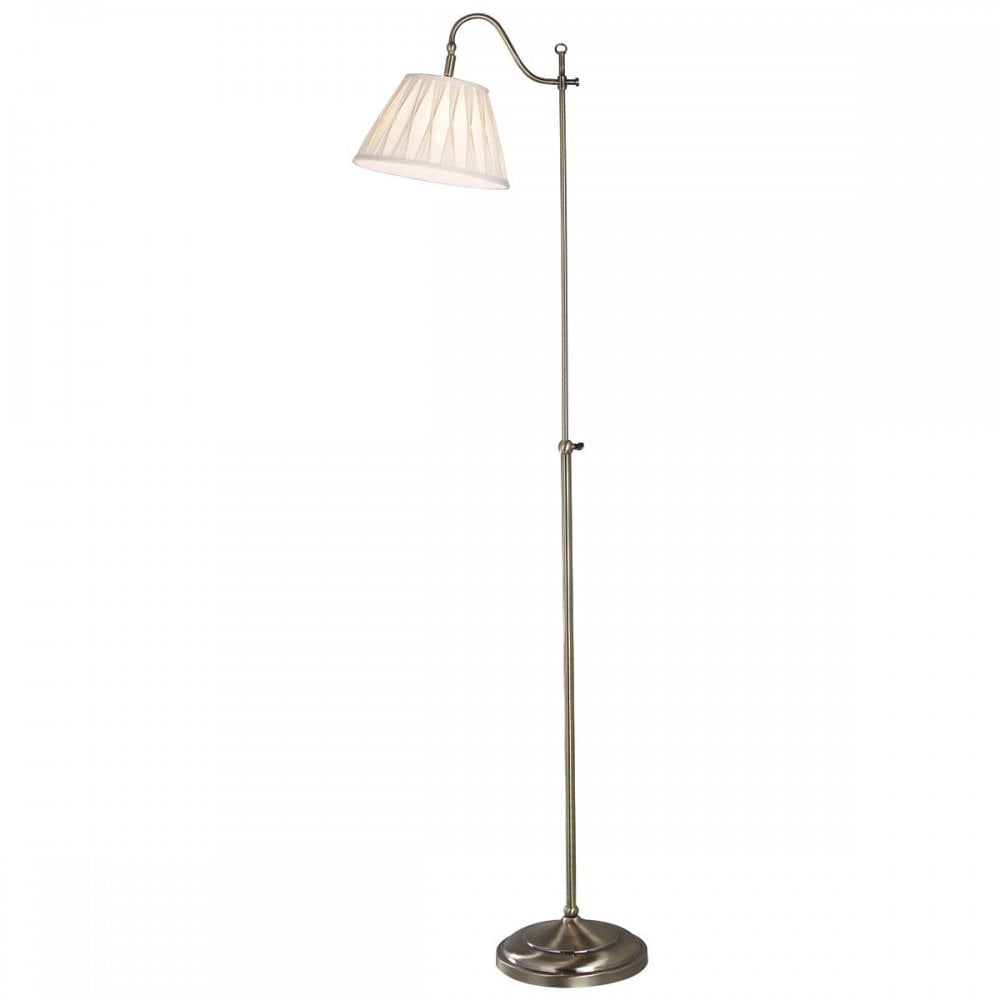 Suffolk Floor Lamp Rise & Fall Antique Brass Ca Shade SUF1433