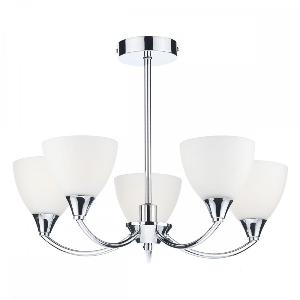 Watson 5 Light Semi Flush Polished Chrome Led