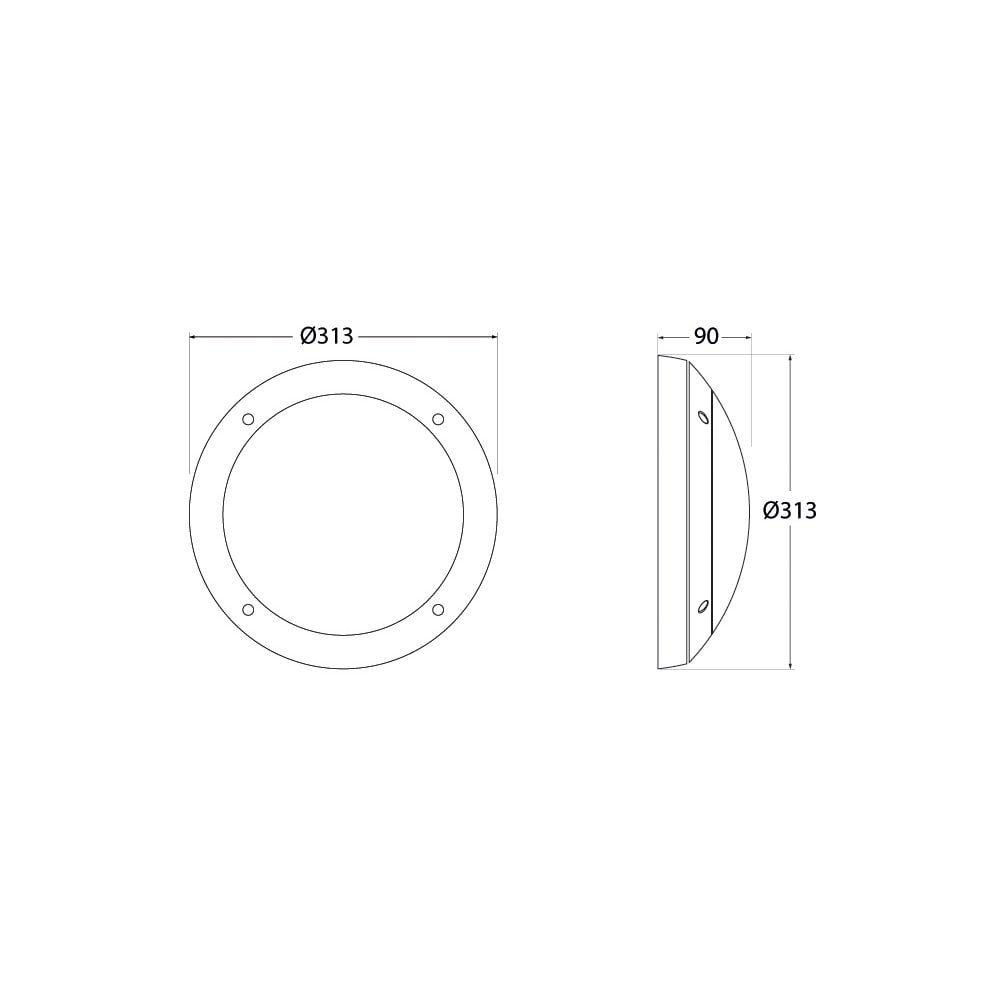 Gelmi 9W 4K LED Round Plain Emg Bulkhead Bk