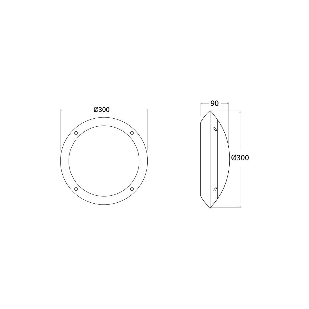 Lucia E27 Round Plain Bulkhead Bk