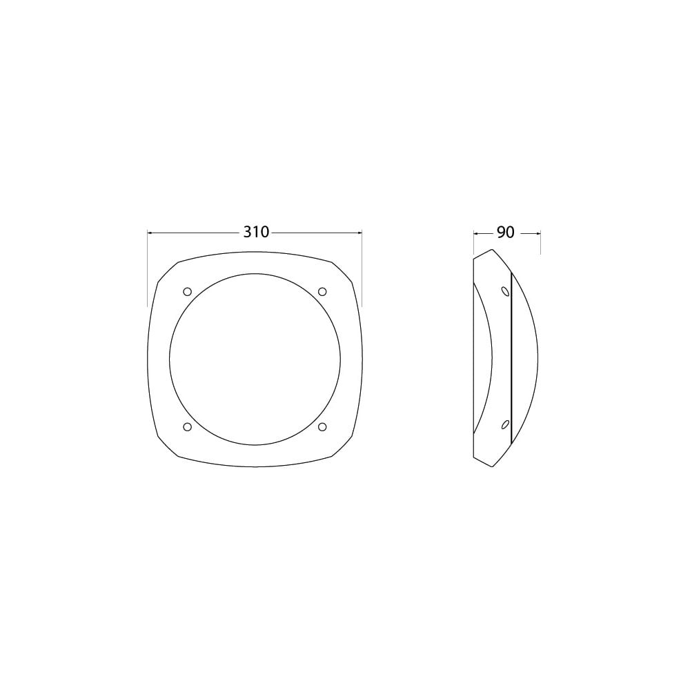 Stucchi 9W 4K LED Sq Emg Bulkhead Cl BackltBk