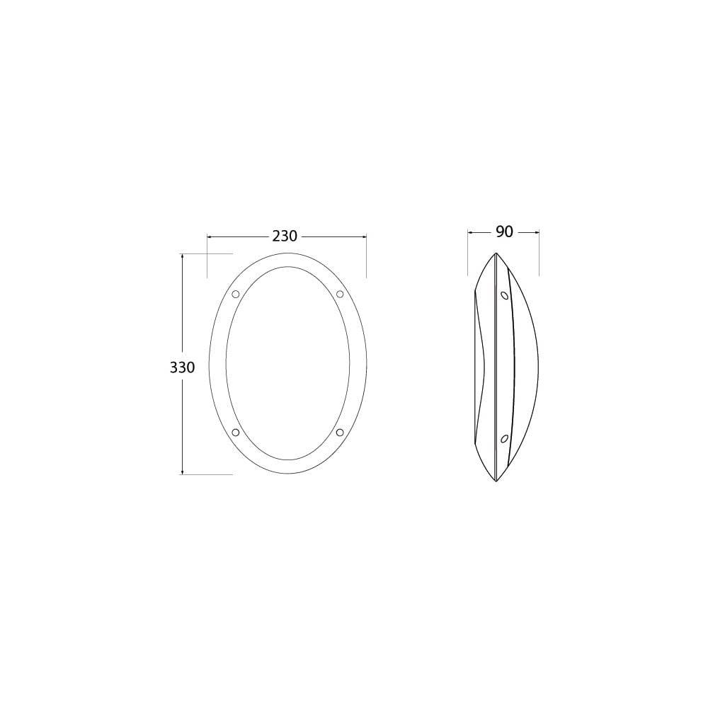 Maddi E27 Round Plain Bulkhead Bk