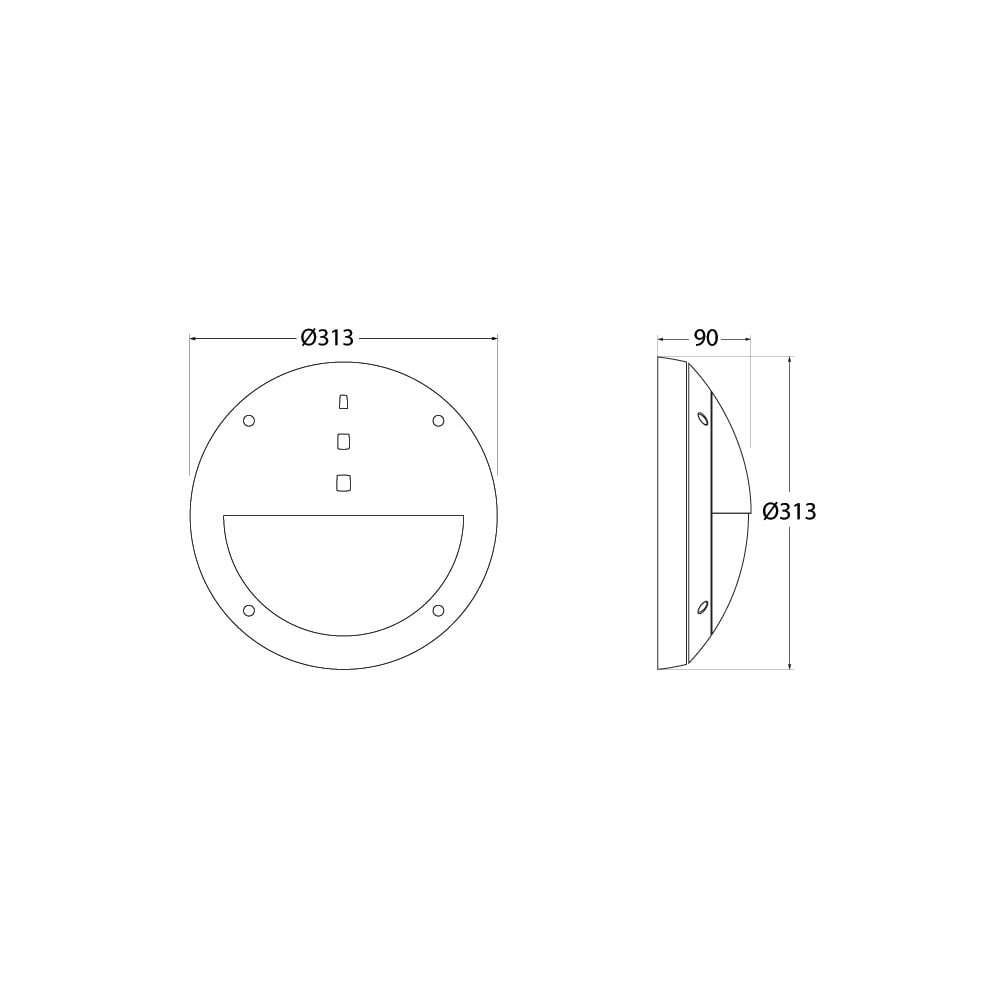 Gelmi-EL 9W 4K LED Rd Eyelid Emg Bulkhead Bk