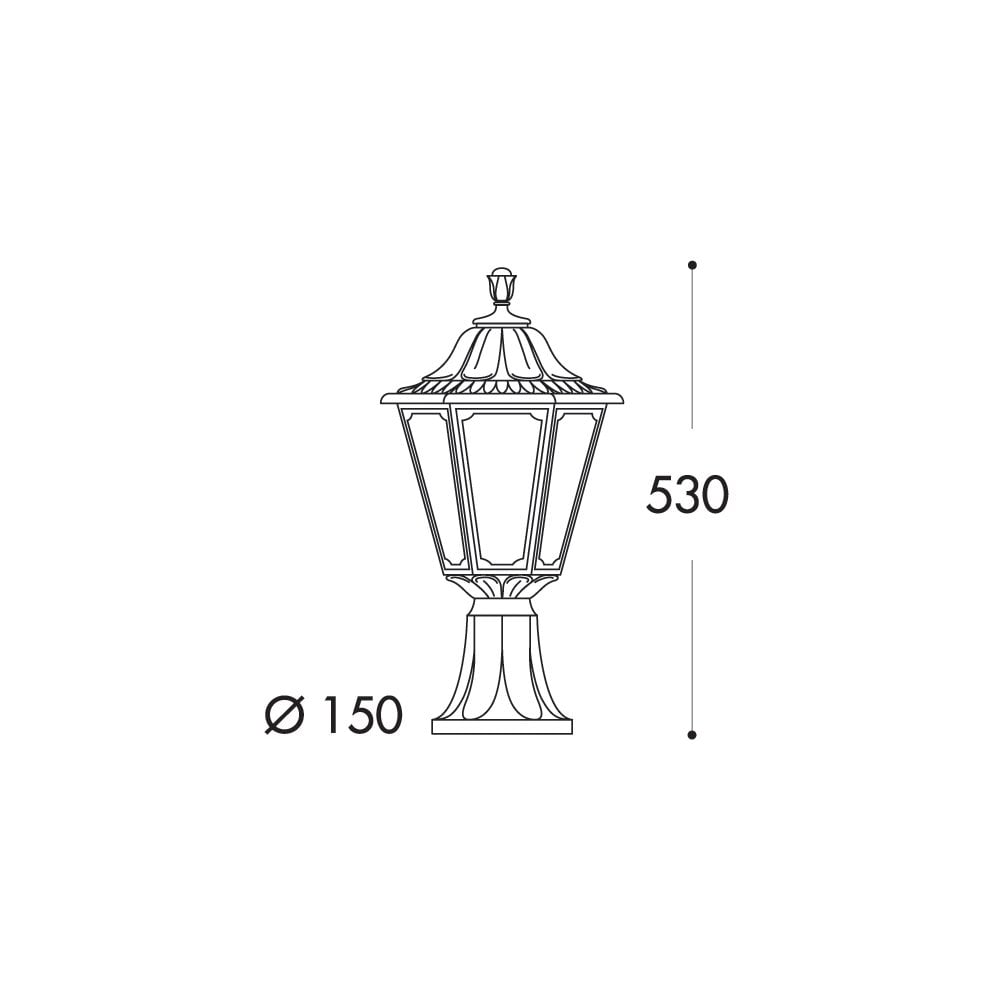 Rut Minilot E27 Pedestal Lantern Bk