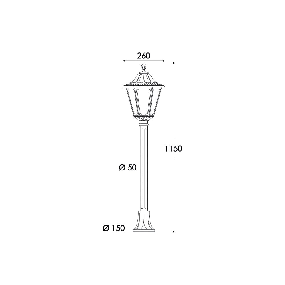 Rut Mizar E27 Post Lantern Bk