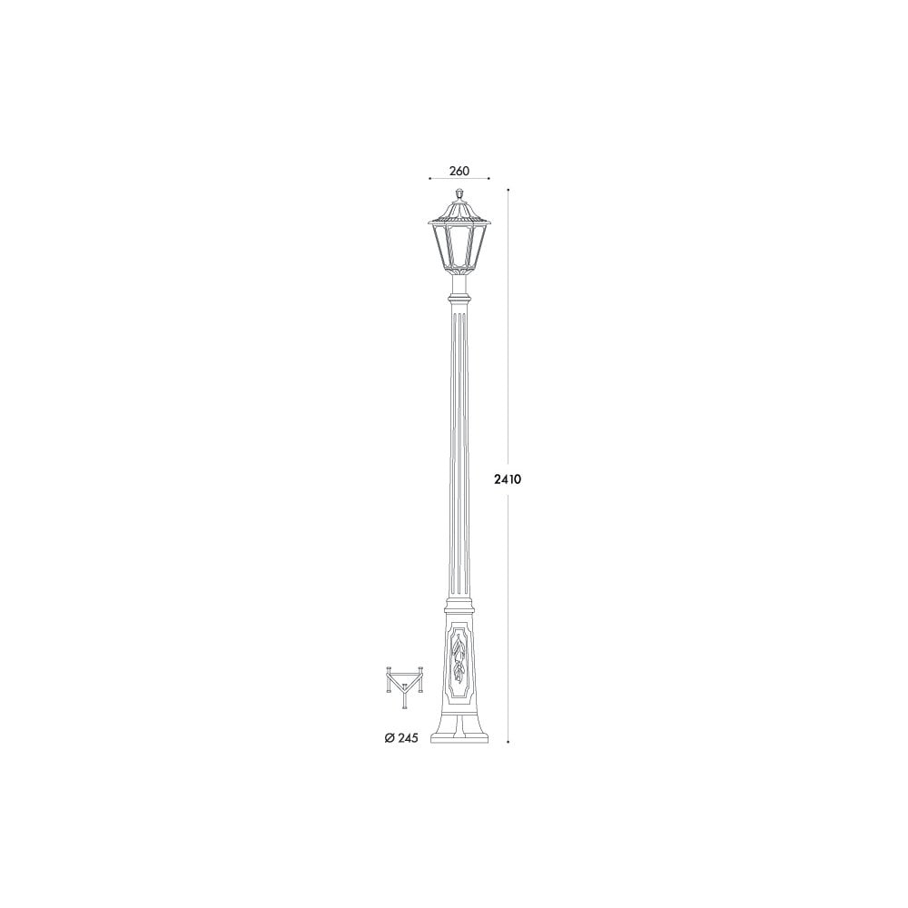 Rut Ricu E27 Post Lantern Bk