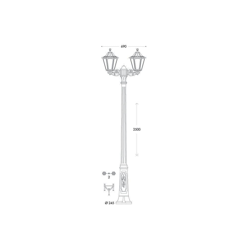 Rut Ricu-Bisso E27 Twin Head Post Bk