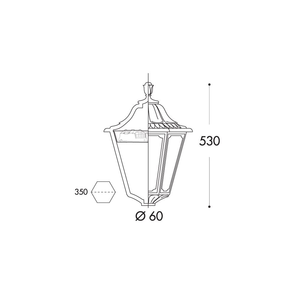 Noemi E27 IP55 Lantern Bk