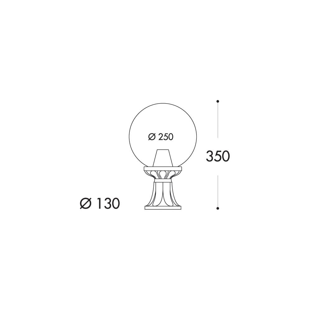 Mikrolot 250mm Clear Globe Pedestal Light, E27