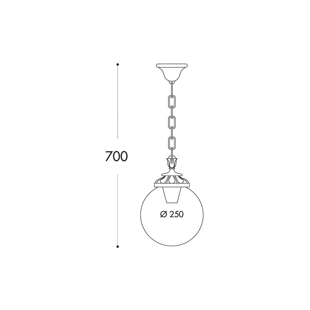 Globe 250 Sichem E27 Clear Chain Bk