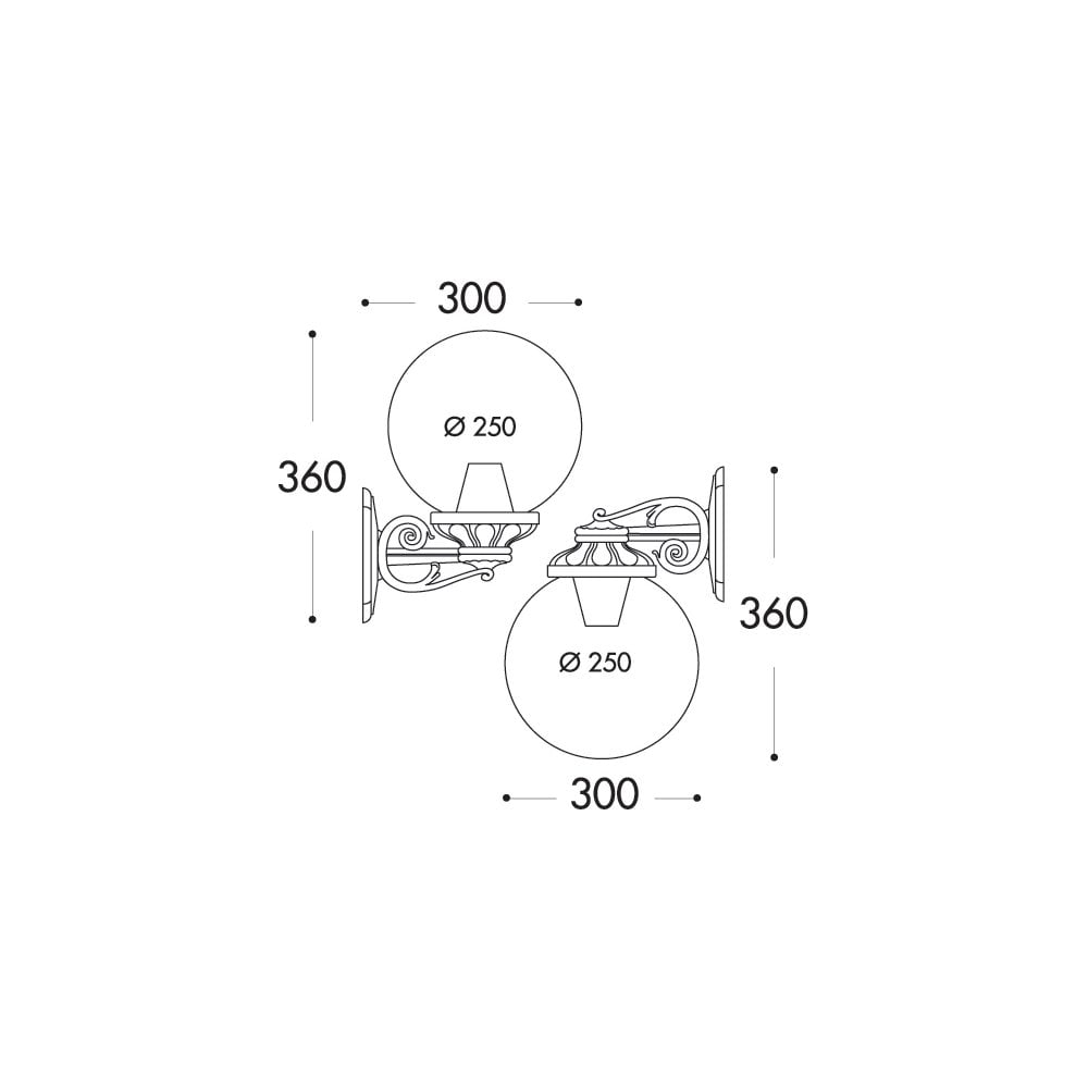 Globe 250 Bisso E27 Clear Wall Bk