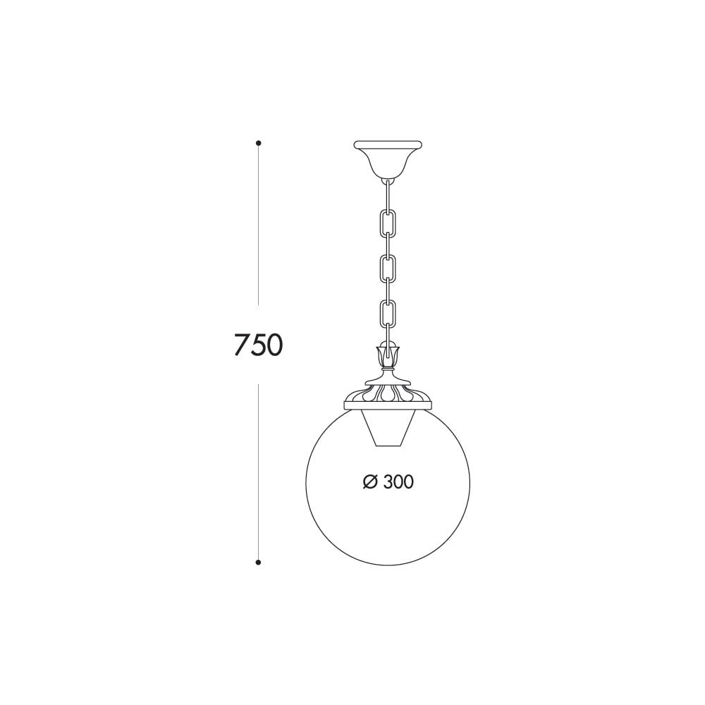 Globe 300 Sichem E27 Clear Chain Bk