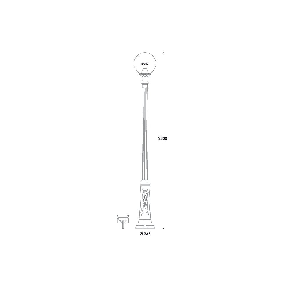 Globe 300 Ricu E27 Clear Post Bk