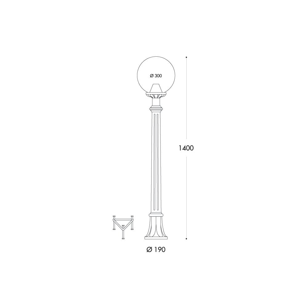 Globe 300 Aloe E27 Clear Post Bk