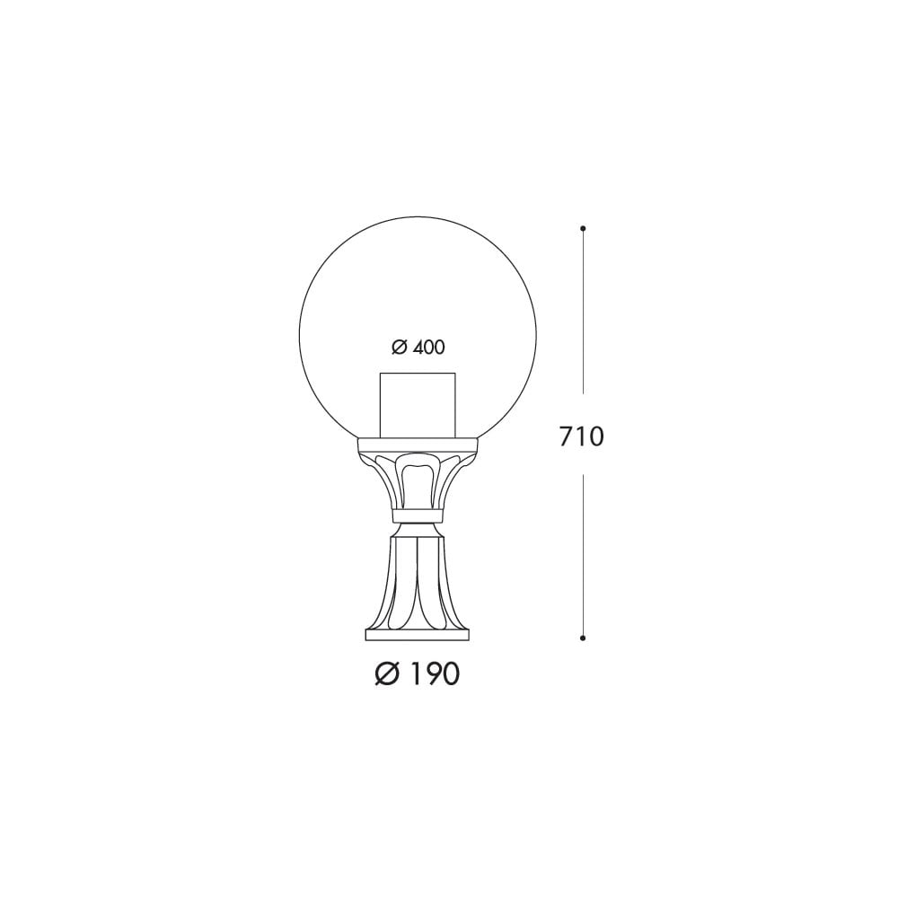 Globe 400 Lot E27 Pedestal Opal Bk