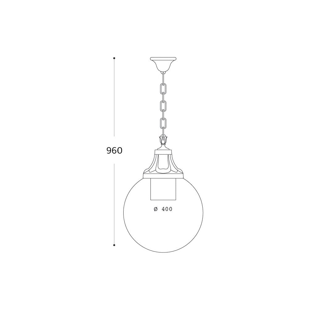 Globe 400 Sichem E27 Chain Opal Bk