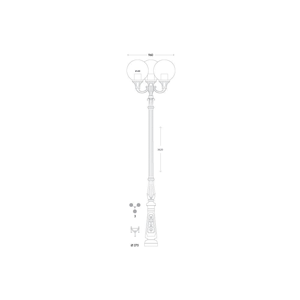 Globe 400 Tabor-Ofir E27 Triple Head Post Bk