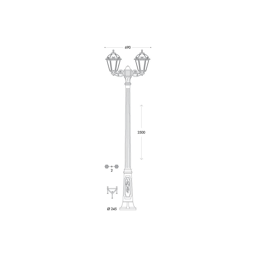 Salem Ricu-Bisso E27 Twin Head Post Bk