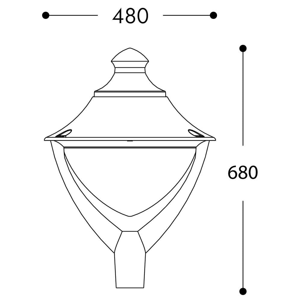 Beppe 400 50W 4K E27 High Pwr LED Lant Head Black Clr