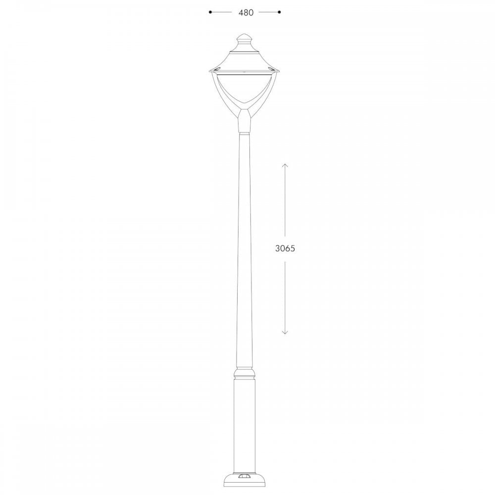 Beppe 400 HP Extor 2.5m 50W LED Post Lantern