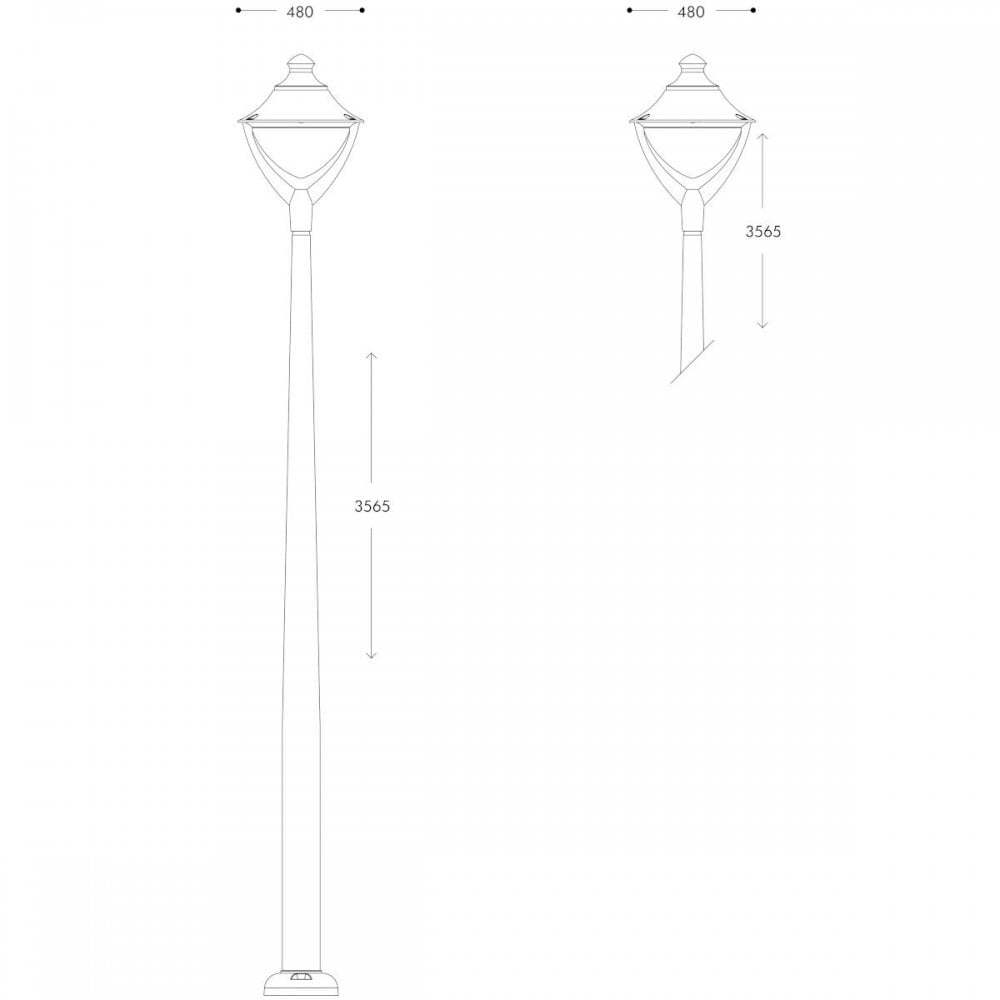 Beppe 400 HP Akille 3m 50W LED Post Lantern