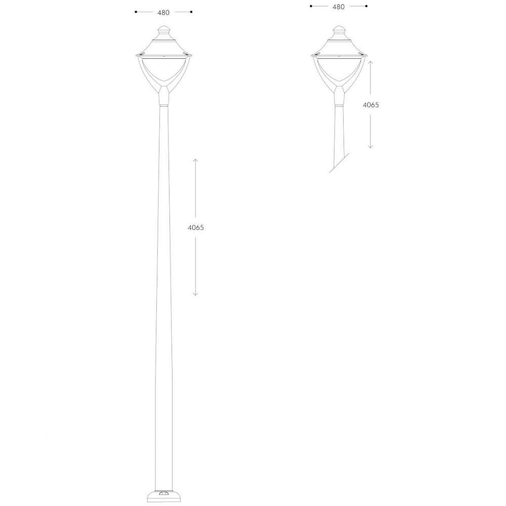 Beppe 400 HP Akille 3.5m 50W LED Post Lantern