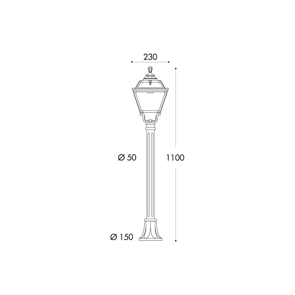 Golia Mizar E27 Post Lantern Bk