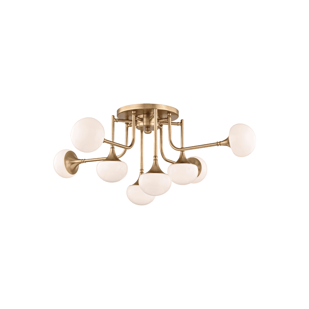 Fleming Aged Brass Semi Flush