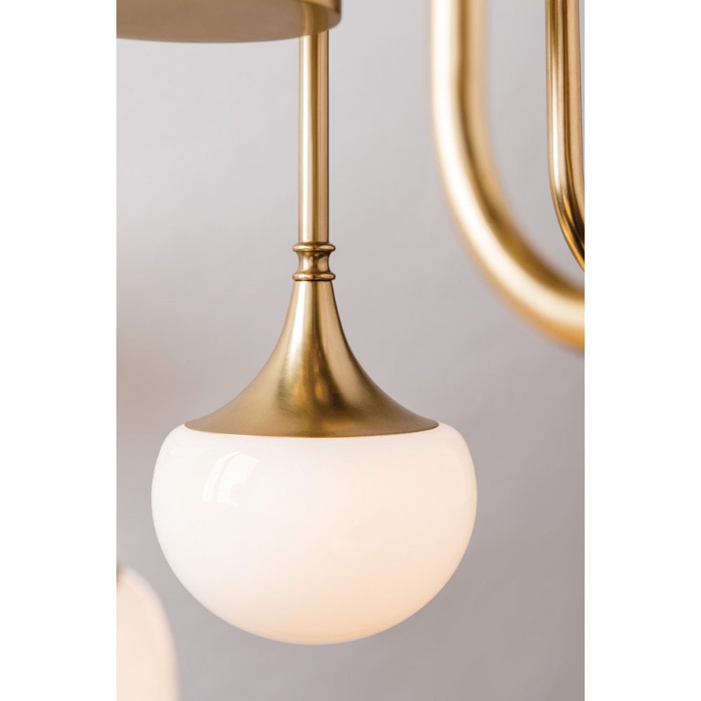 Fleming Aged Brass Semi Flush