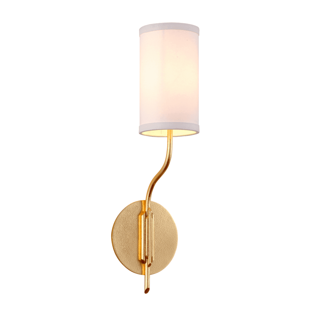 Juniper Elegant Gold Leaf Cylinder Shade Wall Sconce