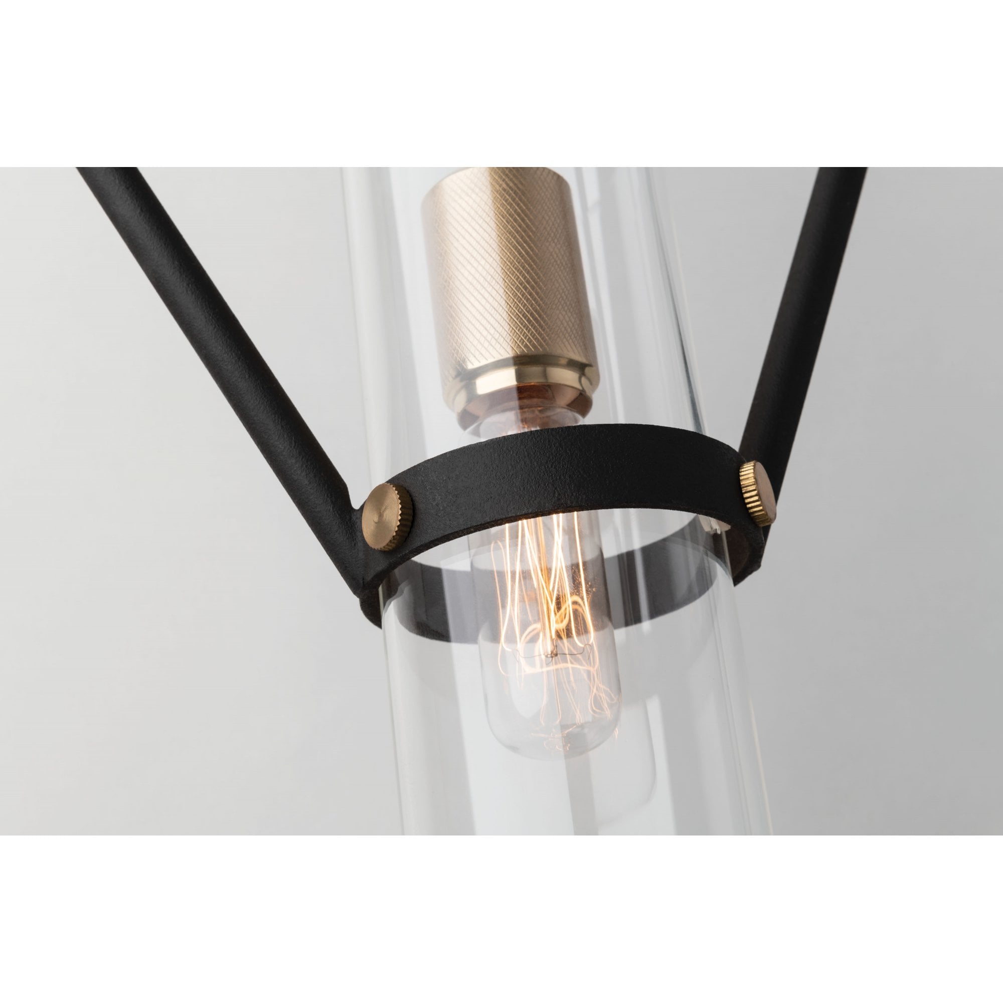Raef Unique Clear Glass Telescopic Textured Bronze Brushed Brass Cylinder Wall Light
