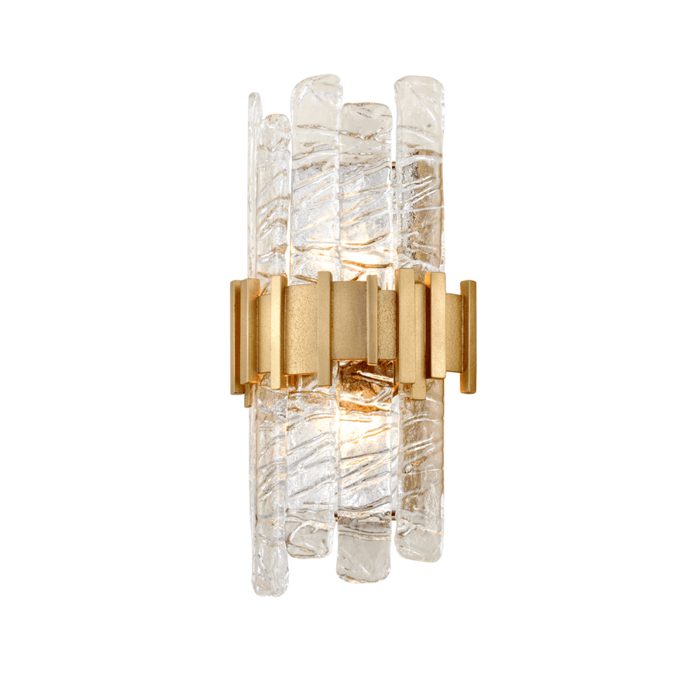 Ciro Chiseled Icy Gold Leaf Belt Wall Sconce